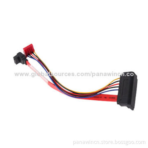 Overmolded right angle SATA custom cable wiring harness, UL certified